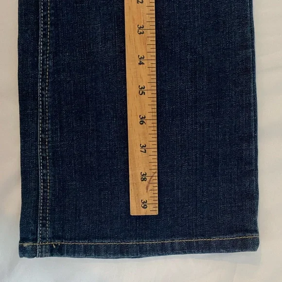 WHBM Women's Dark Blue Bootcut Flare Jeans with Floral Embroidery, Size 6 28" - Picture 8 of 8